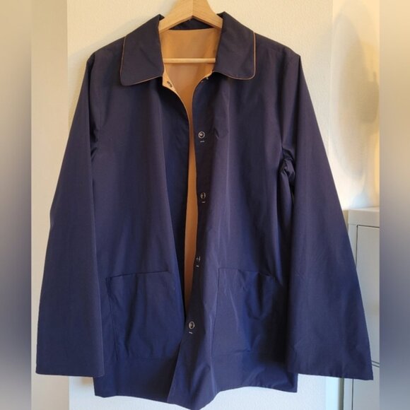 J. Jill Jackets & Blazers - J. Jill Navy Blue & Camel Reversible Lightweight Jacket